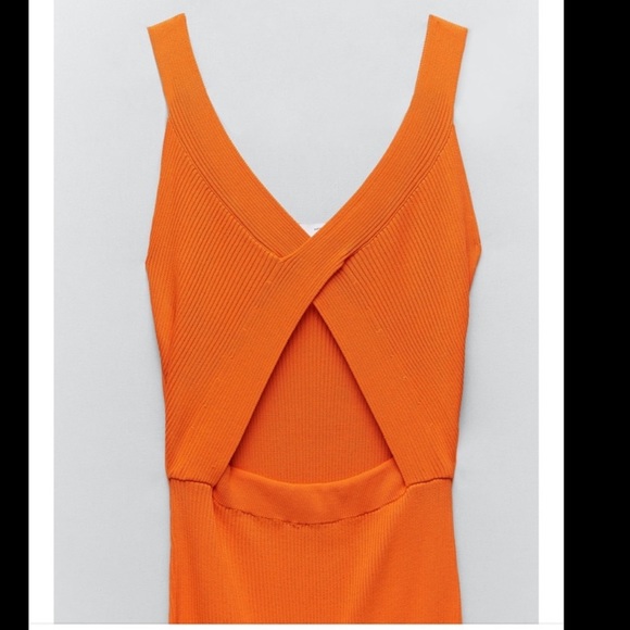 Zara | Dresses | Nwt Zara Limited Edition Cut Out Knit Dress Orange | Poshmark